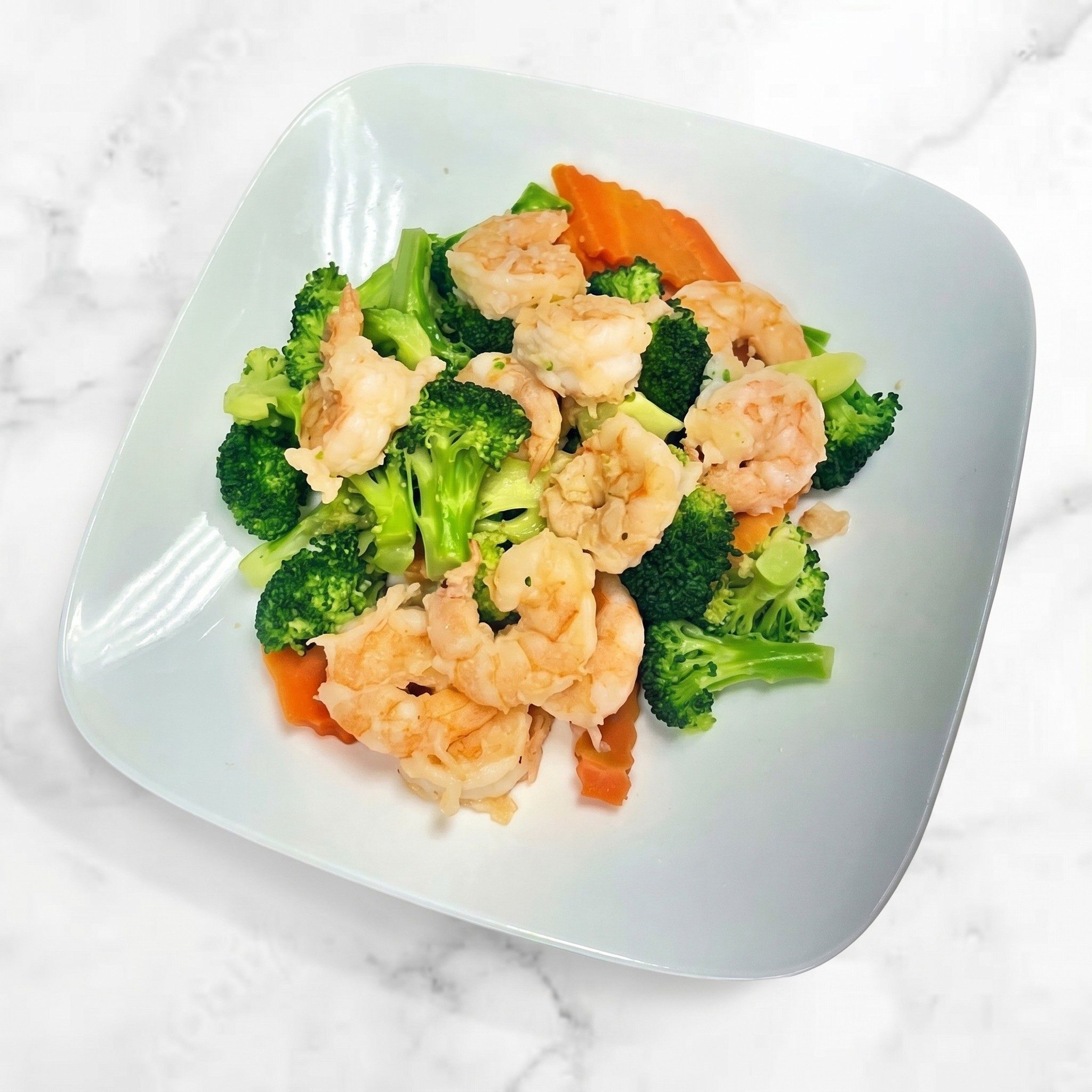 Steamed Shrimp with Broccoli.