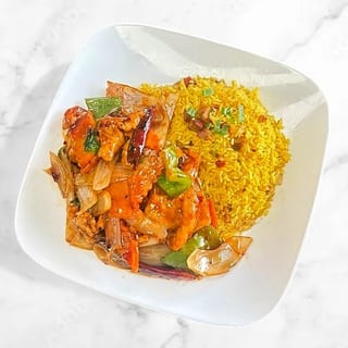Thai Basil Chicken - Dinner 晚餐九层塔鸡加辣椒干3 条
