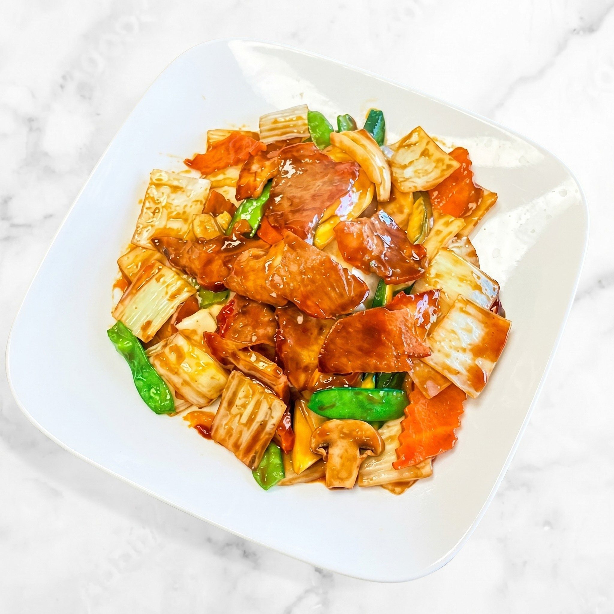 Roast Pork with Chinese Vegetable.