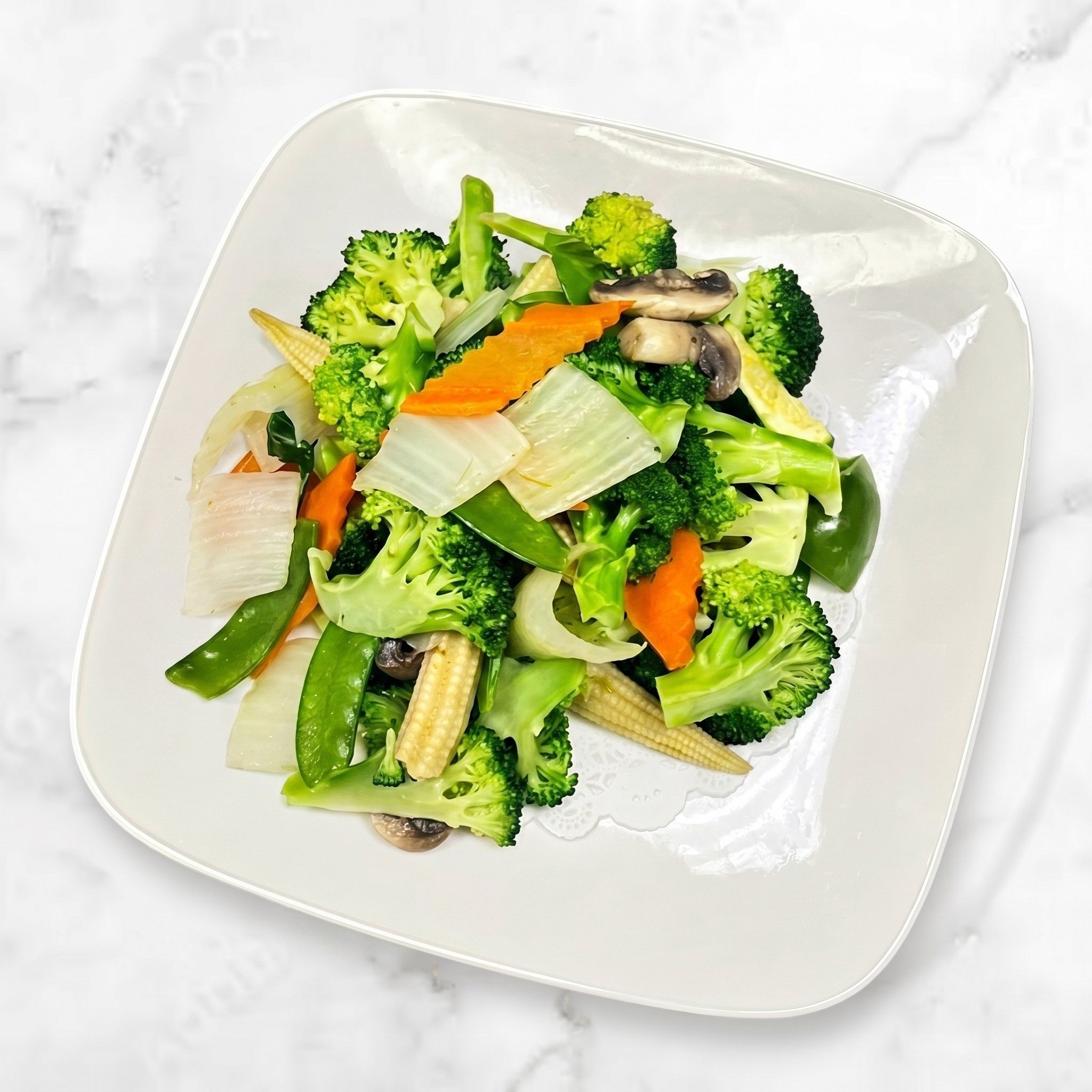 Steamed Mixed Vegetables.