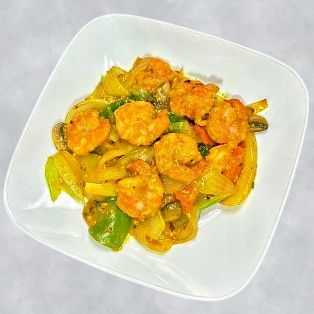 Curry Shrimp with Onion 咖喱虾.