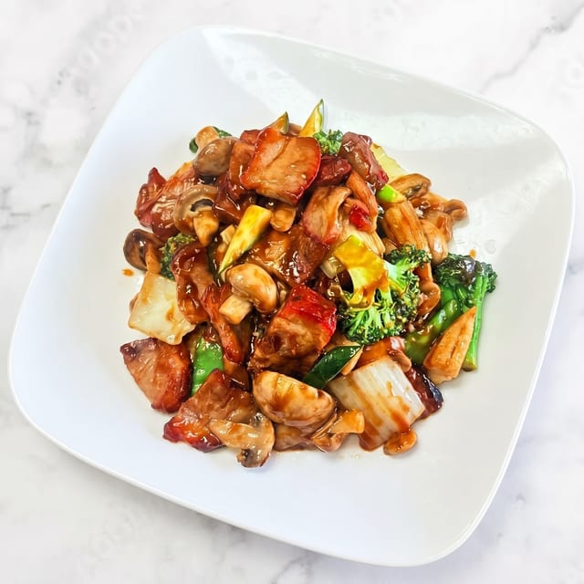 Roast Pork with Mushroom.